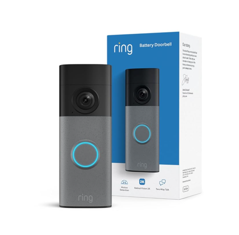 Ring Battery Doorbell 2K Plus (newest model), Retinal 2K with wide-angle video, up to 6x Enhanced Zoom, Night Vision, and Quick Release Battery Pack