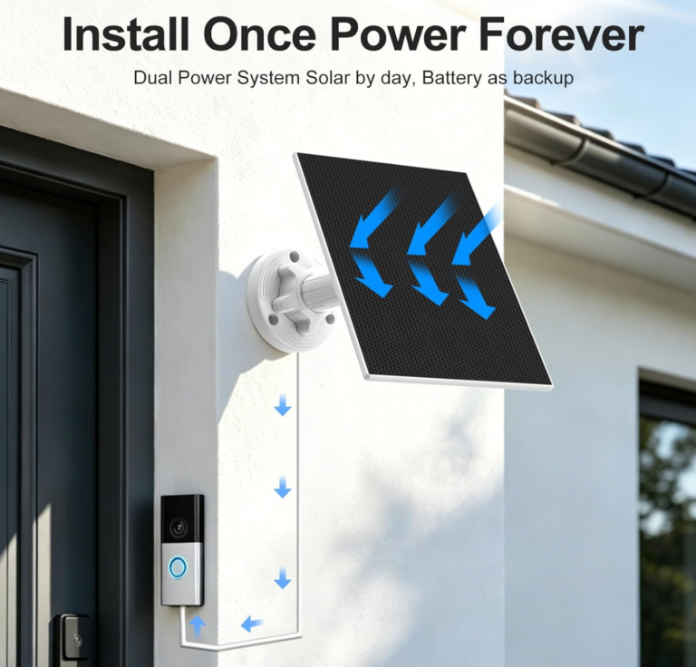 Solar Panel Charger for Ring Doorbell